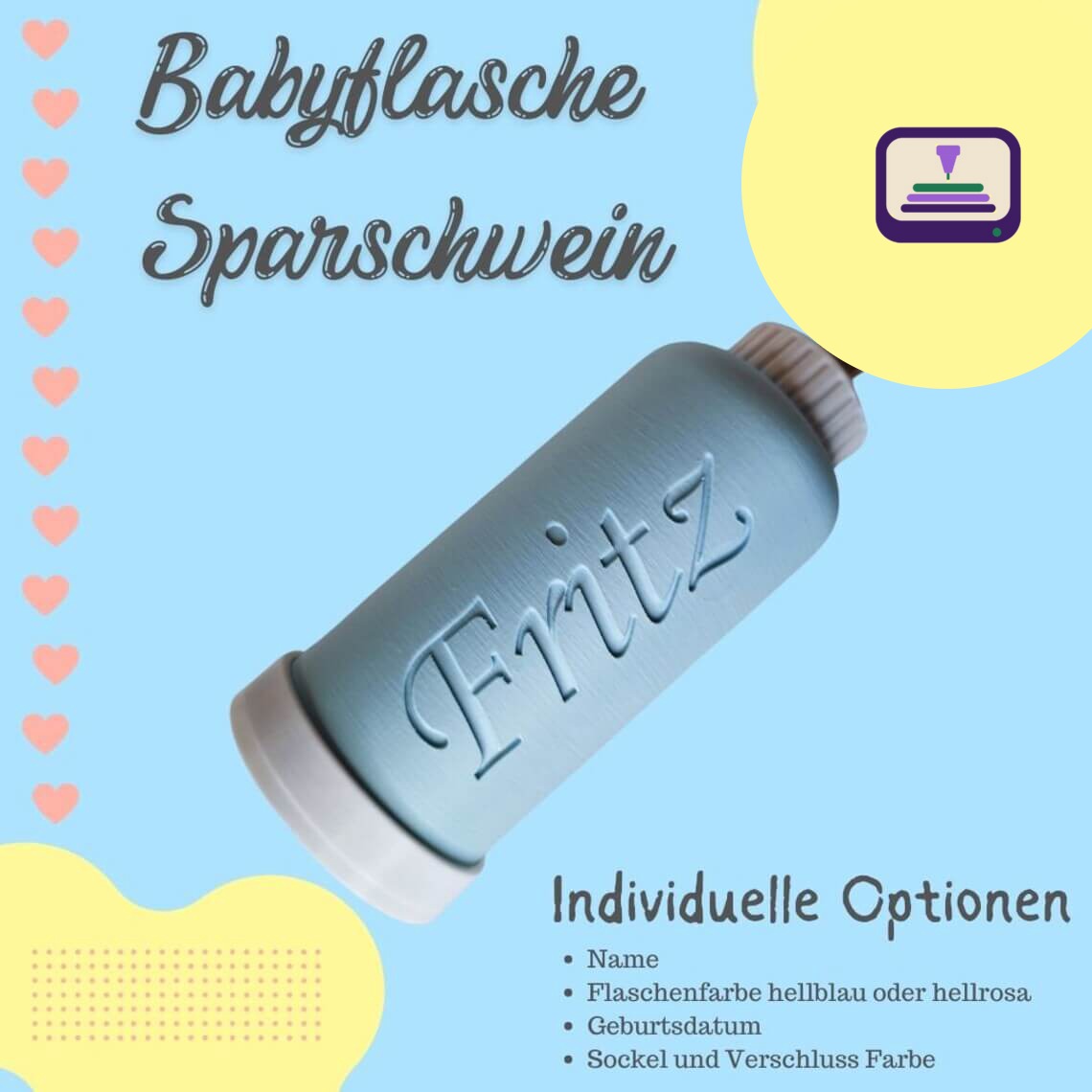 Sparschwein Babyflasche – individuelles Geschenk
