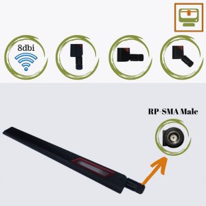 Doppelpack Dualband Wifi Antenne 8dbi (2GHz/5GHz) RP-SMA Male