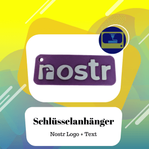 Schlüsselanhänger Nostr Logo mit Text